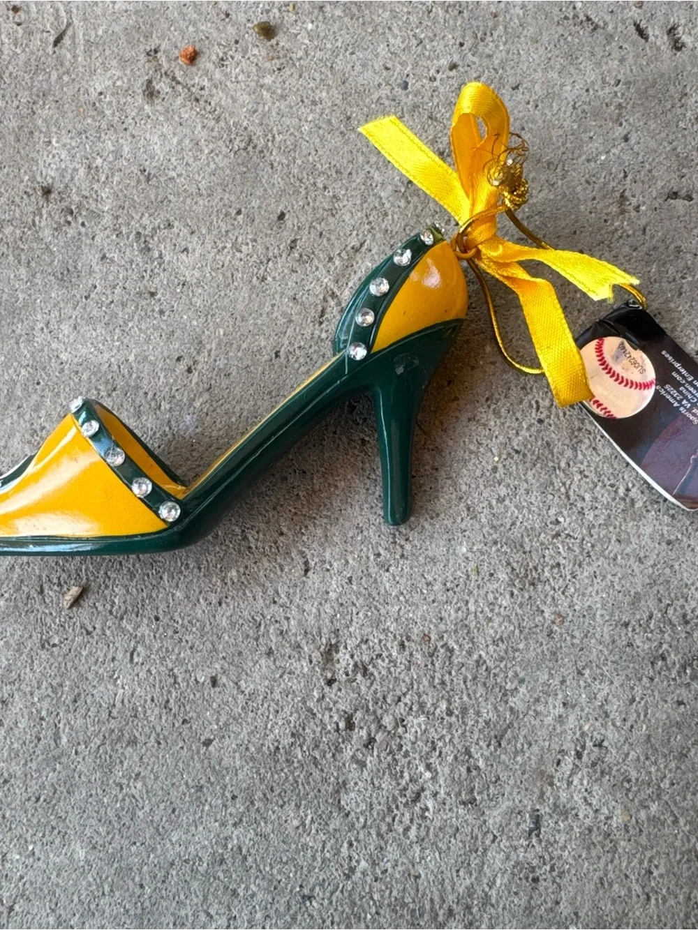 Oakland Athletics Yellow & Green High Heel Christmas‎ Ornament